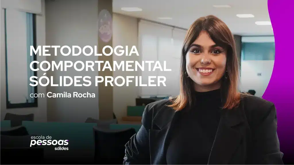Imagem promocional do curso de Metodologia Comportamental Sólides Profiler com foto da professora Camila Rocha