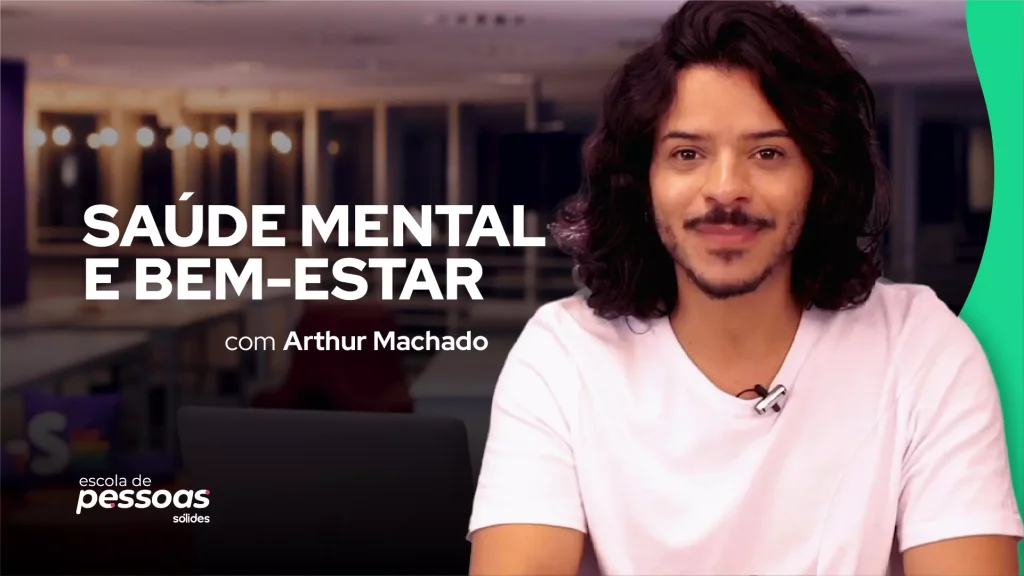 Foto do professor do curso ao lado do título Saúde Mental e Bem-estar