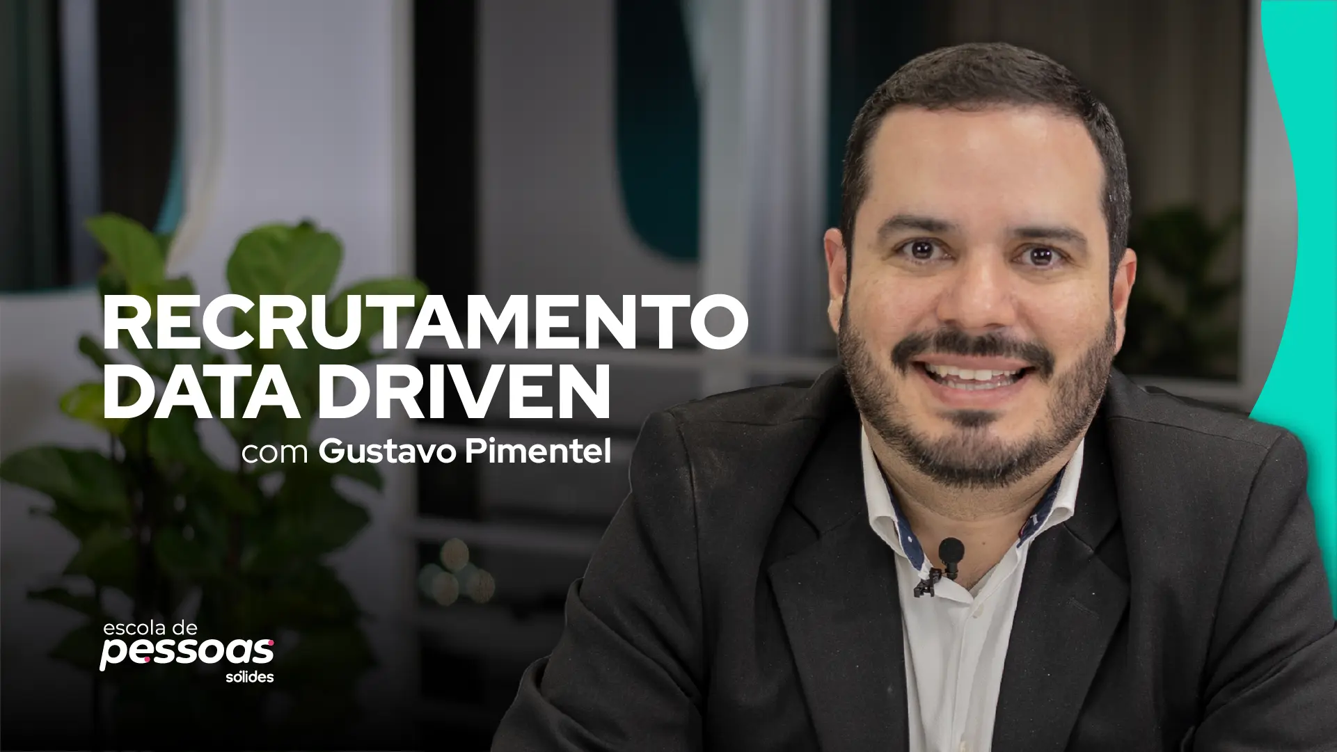 Foto do professor Gustavo Pimentel ao lado do título Recrutamento Data Driven