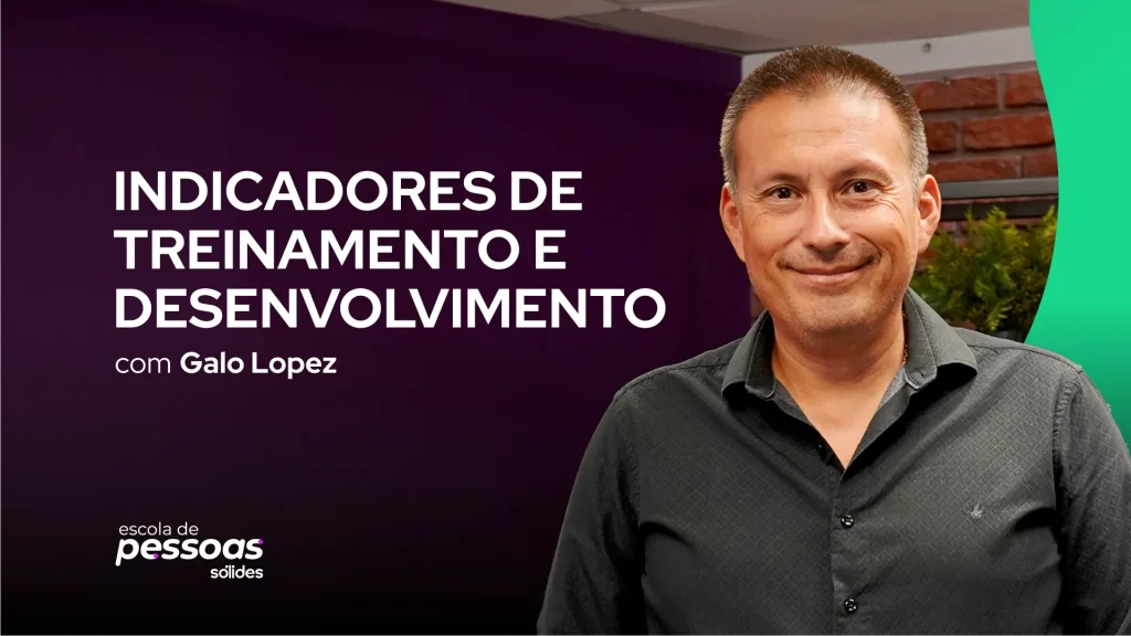 Imagem promocional do curso de Indicadores de Treinamento e Desenvolvimento com foto do professor Galo Lopez