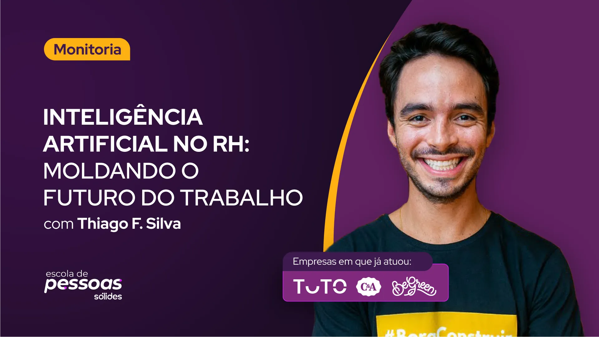 Imagem promocional da monitoria sobre Inteligência Artificial no RH, com o professor Thiago Silva