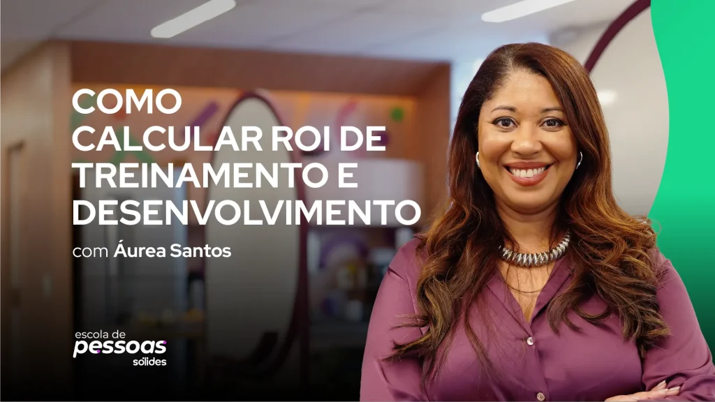 Imagem promocional do curso de Como calcular ROI de treinamento e desenvolvimento, com foto da professora Áurea Santos.
