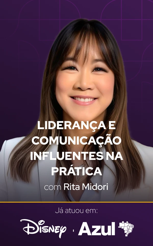 Imagem promocional da monitoria de "Liderança e comunicação influentes na prática" com Rita Midori