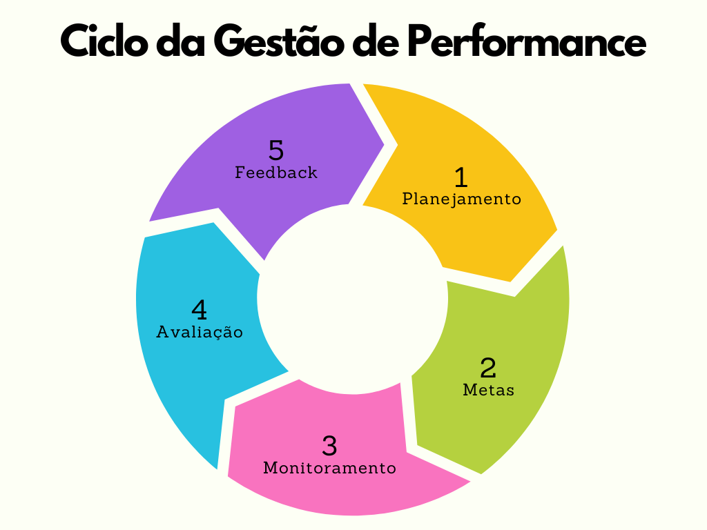 Gráfico circular representando o ciclo da gestão de performance