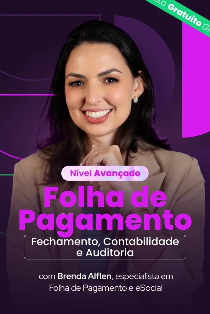 Capa do curso de Folha de Pagamento Avançada da Escola de Pessoas com a especialista Brenda Alflen sobre fechamento, contabilidade e auditoria no sistema Sólides.